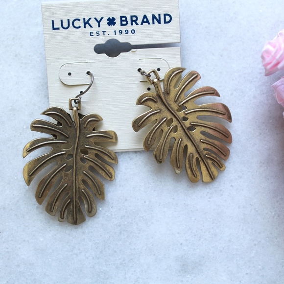 Lucky Brand Jewelry - Lucky Brand Gold-Tone Palm Leaf Drop Earrings